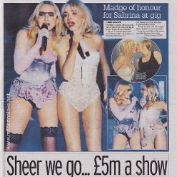 2026 - April - Sunday Mirror - Madge of honour for Sabrina at gig - UK