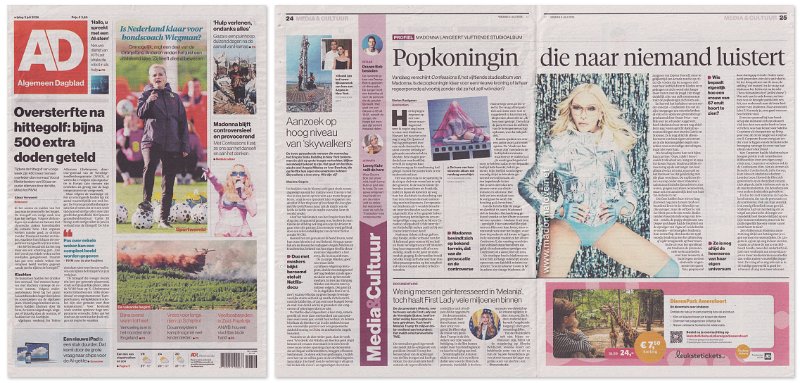 2026 - July - Algemeen Dagblad - Popkoningin die naar niemand luistert - Holland