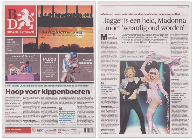 2026 - July - Brabants Dagblad - Jagger is een held 'Madonna moet waardig oud worden' - Holland