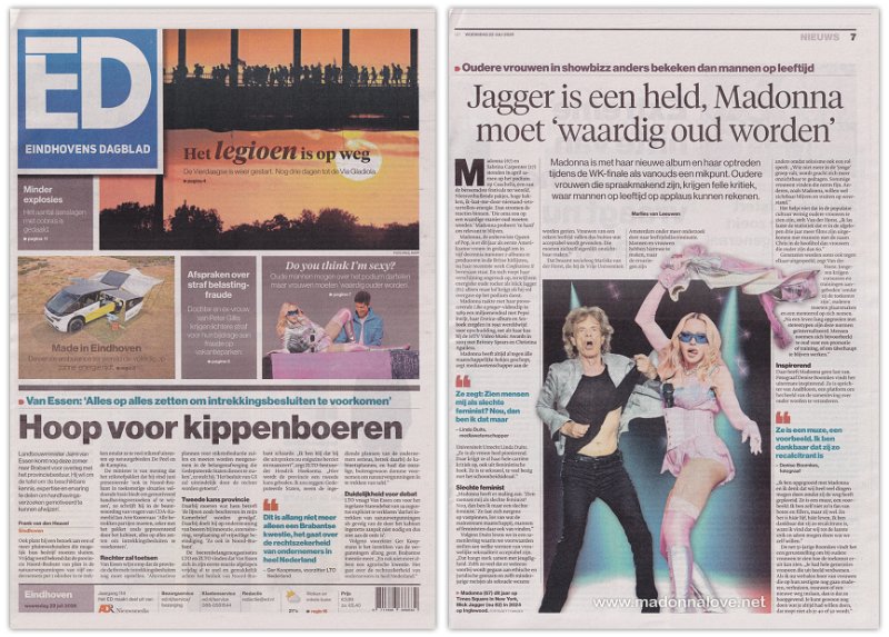 2026 - July - Eindhovens Dagblad - Jagger is een held 'Madonna moet waardig oud worden' - Holland