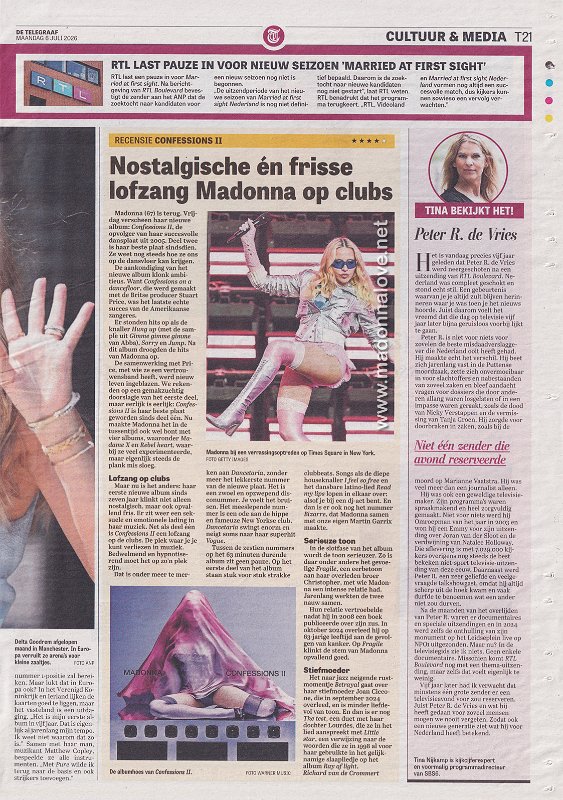 2026 - July - Telegraaf - Nostaligsche en frisse lofzang Madonna op clubs - Holland