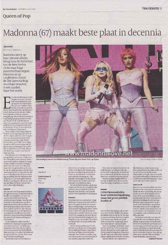 2026 - July - Volkskrant - Madonna (67) maakt beste plaat in decennia - Holland