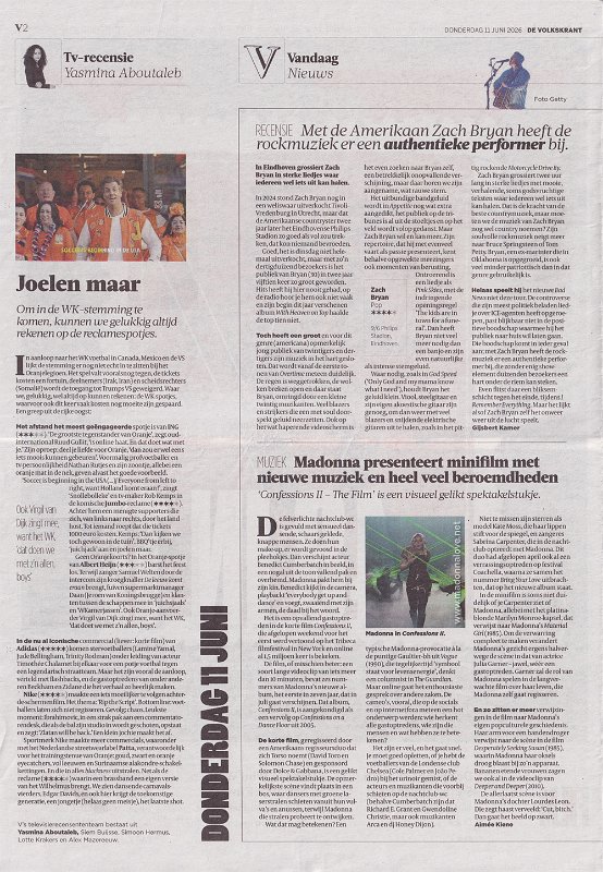 2026 - June - Volkskrant - Madonna presenteert minifilm met nieuwe muziek en heel veel beroemdheden - Holland