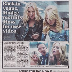 2026 - June - Daily Mail - Back in vogue, Madge recruits Moss for new video - UK